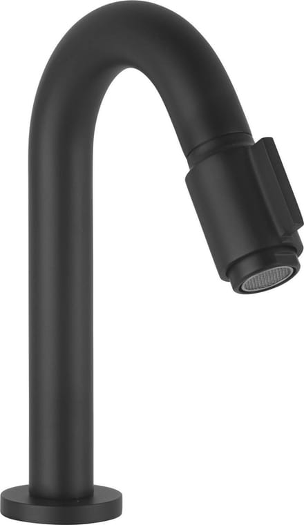 Fonteinkraan - 18.90 cm - met C-uitloop Mat Zwart - Toiletkraan - Koudwaterkraan - WC Kraan