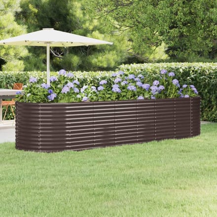 vidaXL - Plantenbak - 322x100x68 - cm - gegalvaniseerd - staal - bruin