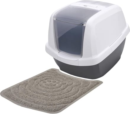 Kattenbak met Opstelbare Draaideur en Mat - Ideaal voor Alle Katten