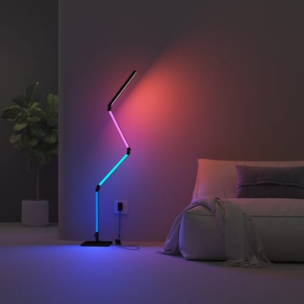 Calex Slimme LED Vloerlamp - Multifunctionele WiFi Hoeklamp - Staande Lamp - Sfeerverlichting - RGB en Wit Licht - App