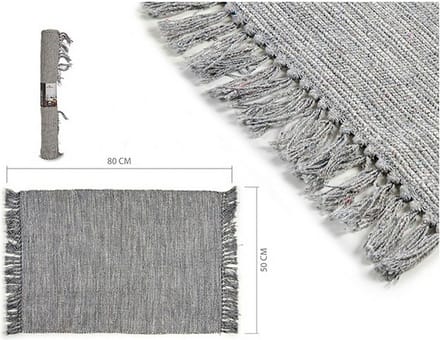 Tapijt Grijs Katoen (50 x 1 x 80 cm)