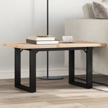 vidaXL - Salontafel - O-frame - 80x50x40,5 - cm - grenenhout - en - staal