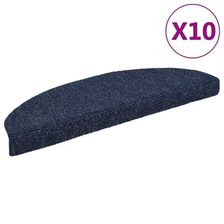 vidaXL Trapmatten Zelfklevend 10 stuks 65x21x4 cm Blauw Halfrond Groot
