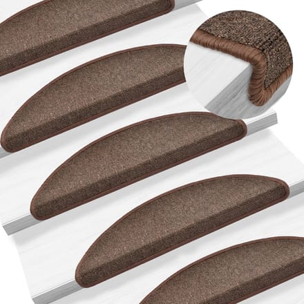 vidaXL - Trapmatten - 10 - st - 56x17x3 - cm - Koffiebruin - Halfrond