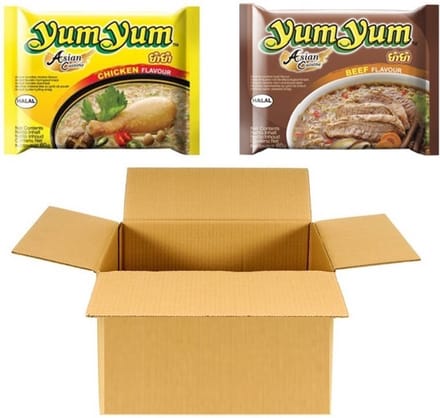 Instant noedels Mixpakket Yum Yum Kip en Rund (30x 60 Gram)