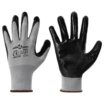 vidaXL Werkhandschoenen 24 st Grijs en zwart 8 / m Polyester