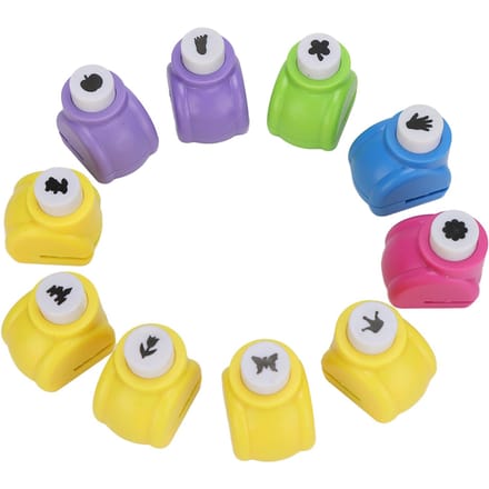 10 stuks Gatponsen Verschillende Patronen Eenvoudige Bediening Draagbare Pons Knutselset voor DIY Knutselen Kaarten gray