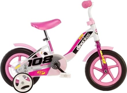 Kinderfiets Meisjes - Loopfiets - Leren Fietsen - Vaste Tandwiel - 10 Inch - Wit Roze