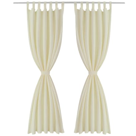 vidaXL Micro-Satijnen Gordijnen met Ringen 140 x 245 cm 2 stuks (Creme)
