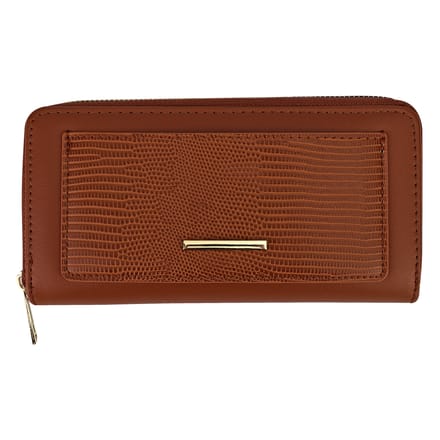 Dames Faux Leren Portemonnee Grote Gestructureerde Tas met Metaal Detail Organizer