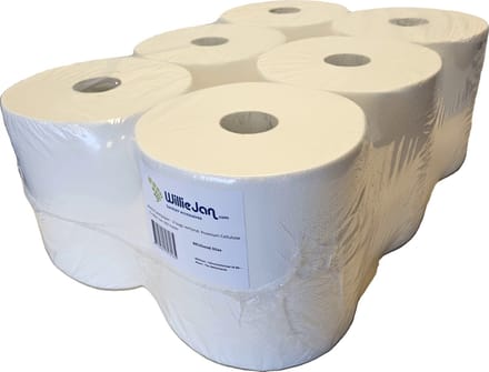 WillieJan Midirol poetpapier – 2 laags verlijmd- Premium Cellulose – 6 rollen van 160 meter