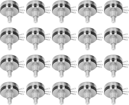 Potentiometer Assortiment - Variabele Weerstand - Elektronica Reparatie - Koolstoffilm Component - 20 Stuks - Zilverkleurig