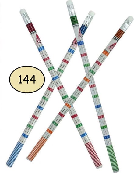 Potlood | Tafels Leren | Reken Potloden | 144 stuks