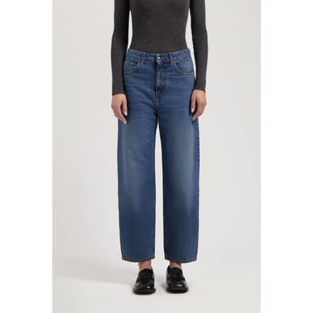 Mud Jeans Brooke High Barrel Rustic Blue Size: W27 | Jeans Outlet | Dames | Blauw