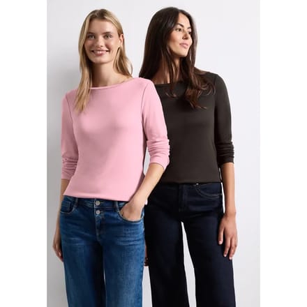 Set van 2 longsleeves met boothals