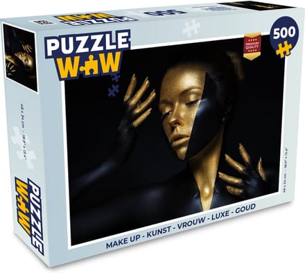 Puzzel Make up - Kunst - Vrouw - Luxe - Goud - Legpuzzel - Puzzel 500 stukjes