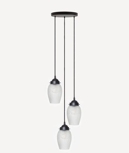 3 lichts hanglamp Flower yard Geëtst - Art Deco Trade