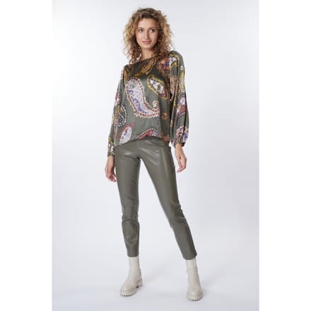 EsQualo Blouse R-neck Elements Print Print Größe: 34 | Longsleeves Outlet | Damen