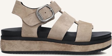 Shabbies Amsterdam - Maro Bold Sandaal Suède Taupe - Maat 40