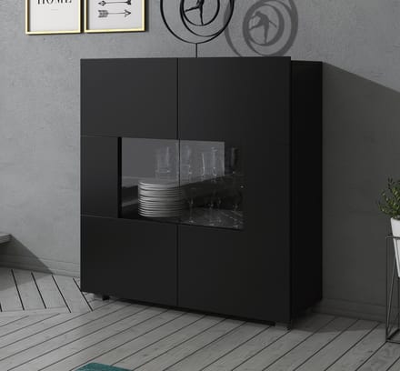 Meubella - Dressoir Calgary - Mat Zwart - 100 cm