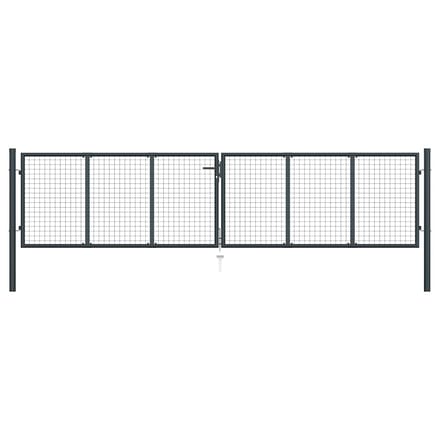 vidaXL - Tuinhek - van - gaas - gegalvaniseerd - staal - 400x100 - cm - grijs