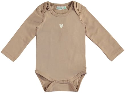 Babylook Heart Romper - Maat 56 - Warm Taupe
