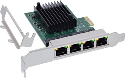InLine® Quad Gigabit netwerkkaart, 4x RJ45 1 Gb/s, PCIe x1