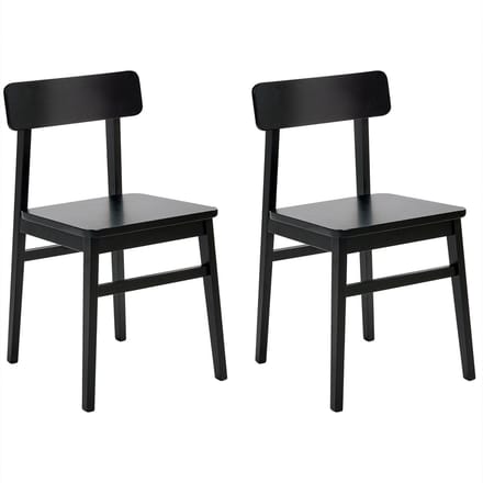 GORRE - Set van 2 eetkamerstoelen - Zwart - Rubberhout