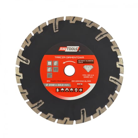 Awtools Serie - Diamant Doorslijpschijf - Snel en Diep Snijden - 230 mm - Segment