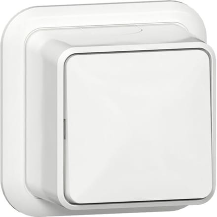 Gira wipschakelaar wissel universeel opbouw met montageplaat en adapter K/P25 Glanzend wit