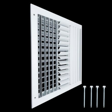 14x14 Kanaalopening Aluminium 4-Weg Verstelbare Luchttoevoerrooster met Gebogen Bladen