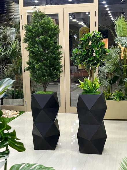 Bloempot - Monumo Asti - 29x29x78cm - antraciet