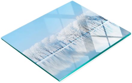 Keuken serveerplank van gehard glas met winterse afbeeldingen, 60x52 cm