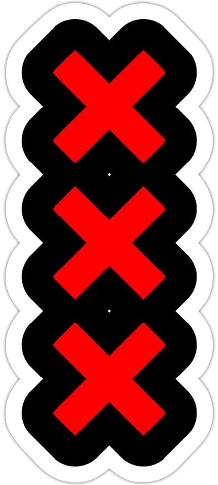 Drie Kruizen van Amsterdam - Drie Rode X’en Sticker Maat S (max. 10 x 10cm)