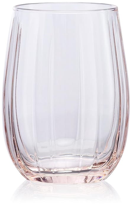 Pasabahce Linka – Roze Waterglazen – Set van 3 – 380 ml – Stijlvolle glazen – Vaatwasserbestendig