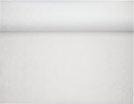 Tafelkleed papier met damastprint 100 m x 1 m wit