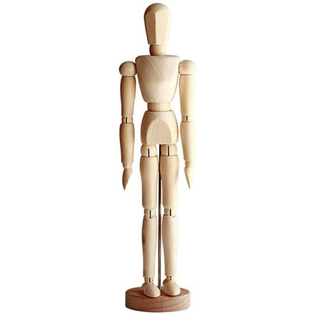 Tekenpop Houten Mannequin voor Tekenen en Schilderen 13cm Artistieke Mannequin met Voet beige