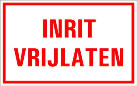 Inrit vrijlaten sticker 200 x 125 mm