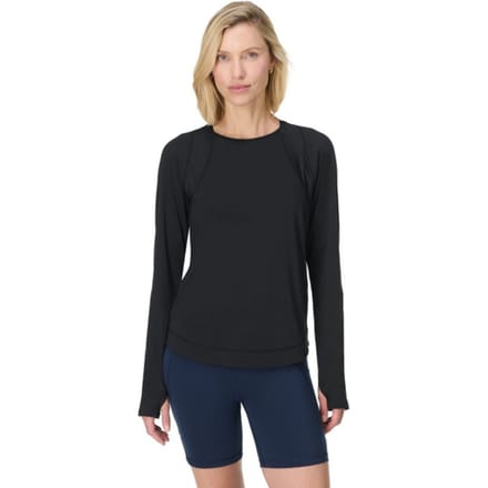 Sweaty Betty Breathe Easy Mesh Long Sleeve Top ZWART - Maat M