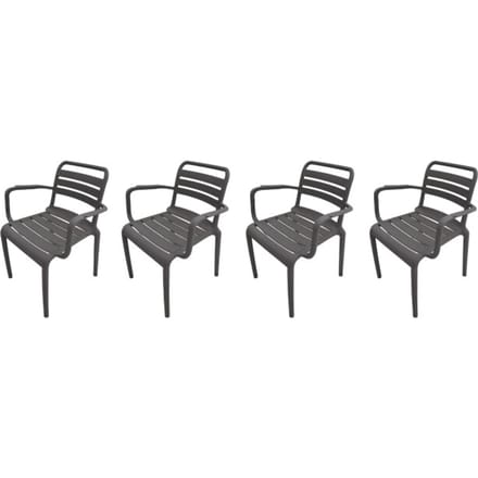Garden Impressions Orleans tuinstoelen set van 4 – antraciet