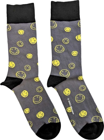Nirvana - Mixed Happy Faces Sokken - EU 40-45 - Grijs