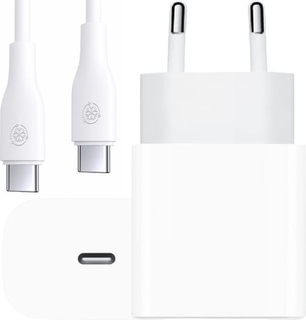 Usb C Adapter + usb C Oplader Kabel - 2 Meter - 25w Snellader - Lader Stekker usb-C