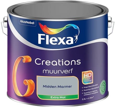 Flexa - Creations Muurverf Extra Mat - Midden Marmer - Mengverf - 2,5 L