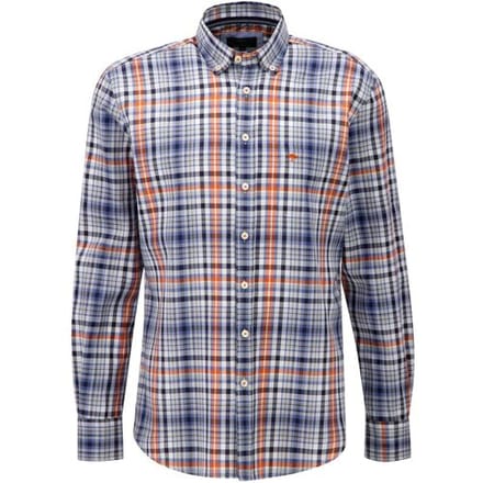 Fynch-Hatton Overhemd Bold Combi Checks Burnt Orange-Multi / male