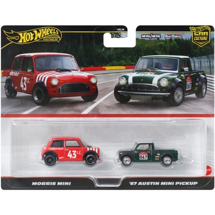 Hot Wheels Premium Car Culture Set van 2 - Morris Mini en '67 Austin mini pickup