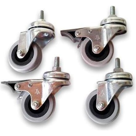 Gamma Rollen Set Für Standard Standvoet-Zilver,Zwart