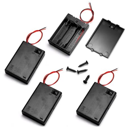 Pack van 4 AA Batterijhouders met Schakelaar - 4.5V