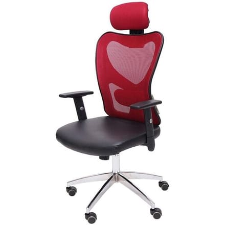 Professionele bureaustoel Atlanta, bureaustoel bureaustoel, kunstleer ~ rood