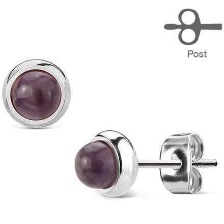 Oorbellen natuursteen - amethyst - LMPiercings