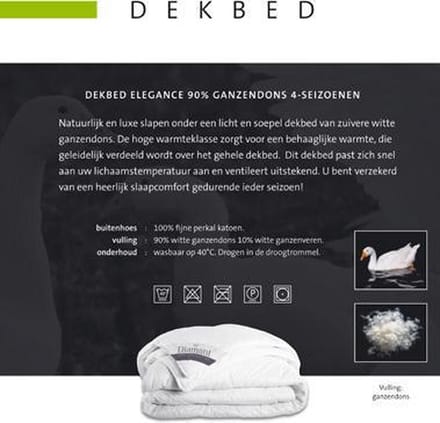Elegance 90% Ganzendons 4 Seizoenen Dekbed 200x200 cm